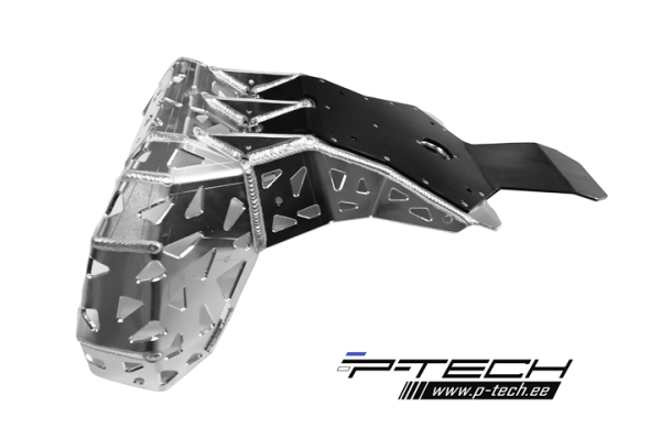 Skid plate with exhaust pipe guard and plastic bottom for Beta Xtrainer 2015-2024.